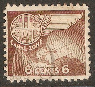 Canal Zone 1951 6c Brown. SG201.